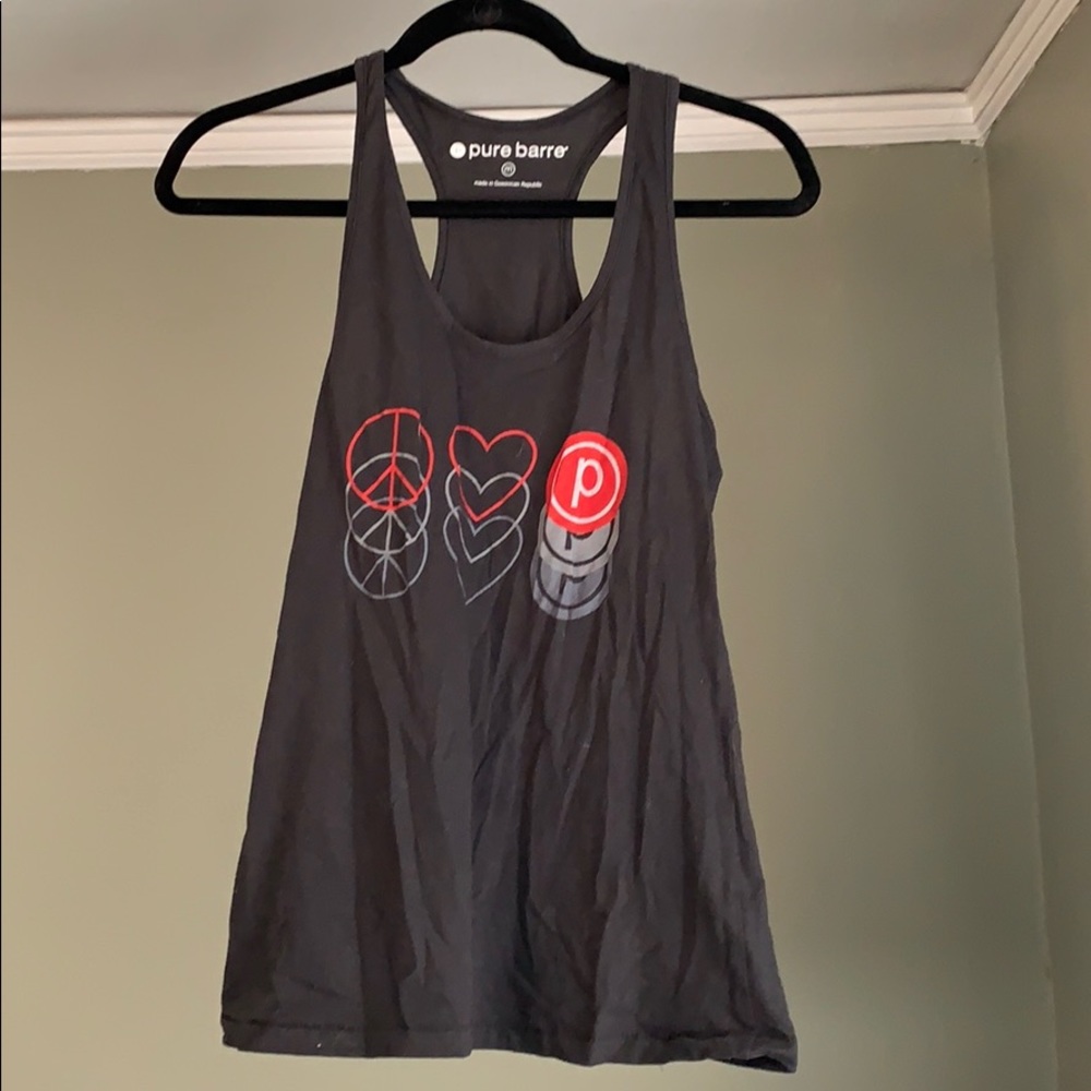 Pure Barre tank: peace, love, PB